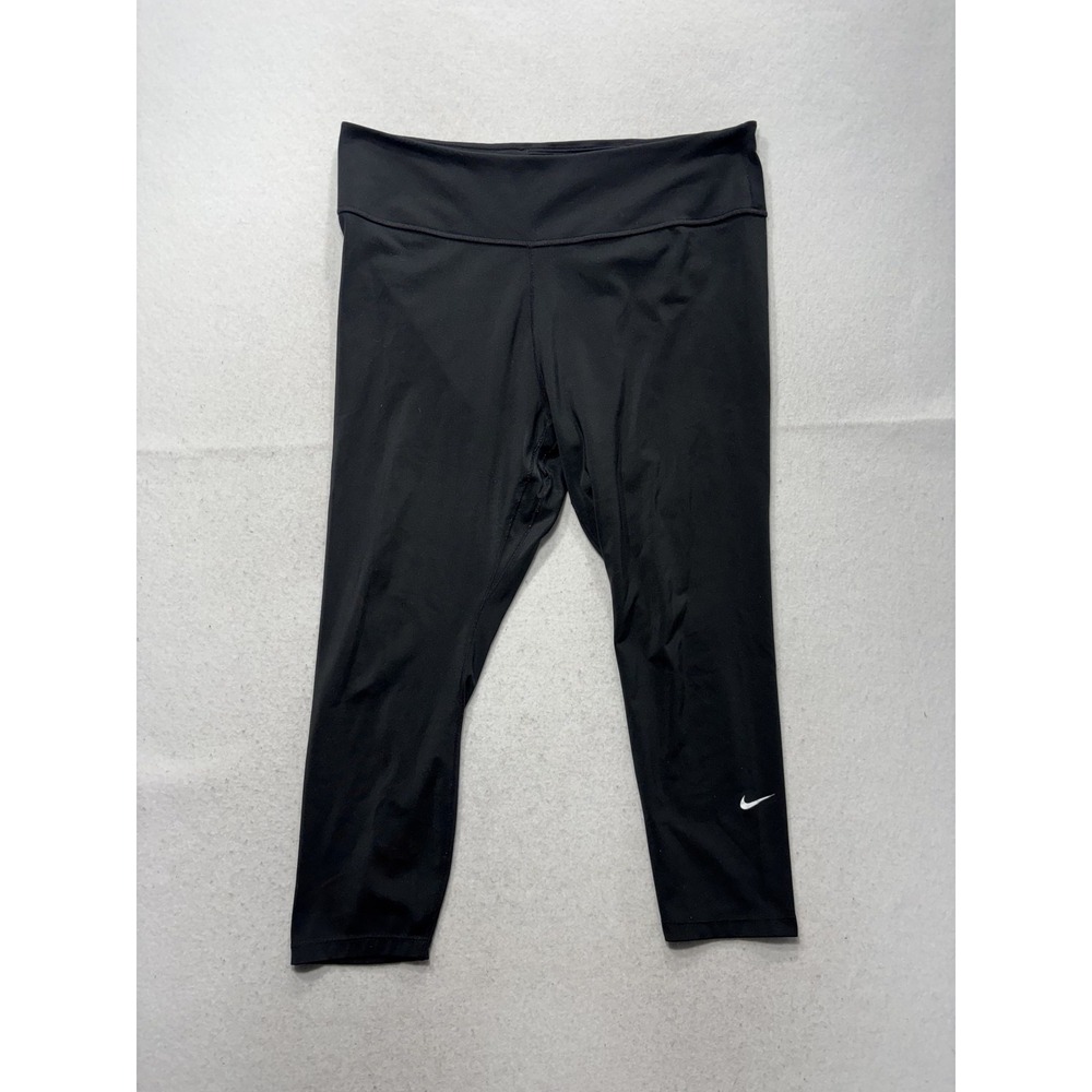 Nike Leggings Womens Medium Black 23" Inseam Capri Stretch Yoga Running Athletic
